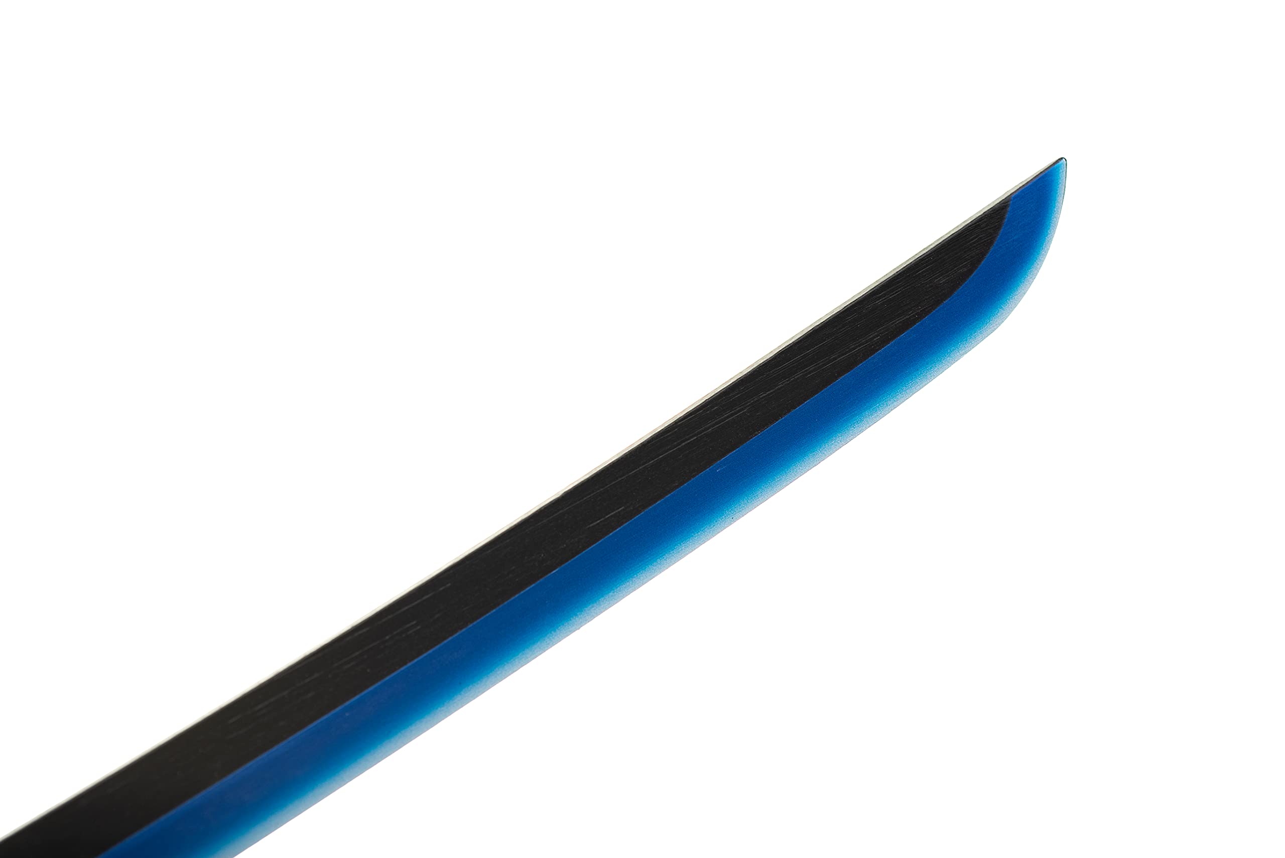 Demon Sword Katana Holz (Tomioka Giyuu) Set mit Gürtel und Ständer 102 cm Blau-schwarzes Bambus-Samuraischwert (stumpf) – Anime-Cosplay-Kostümwaffe