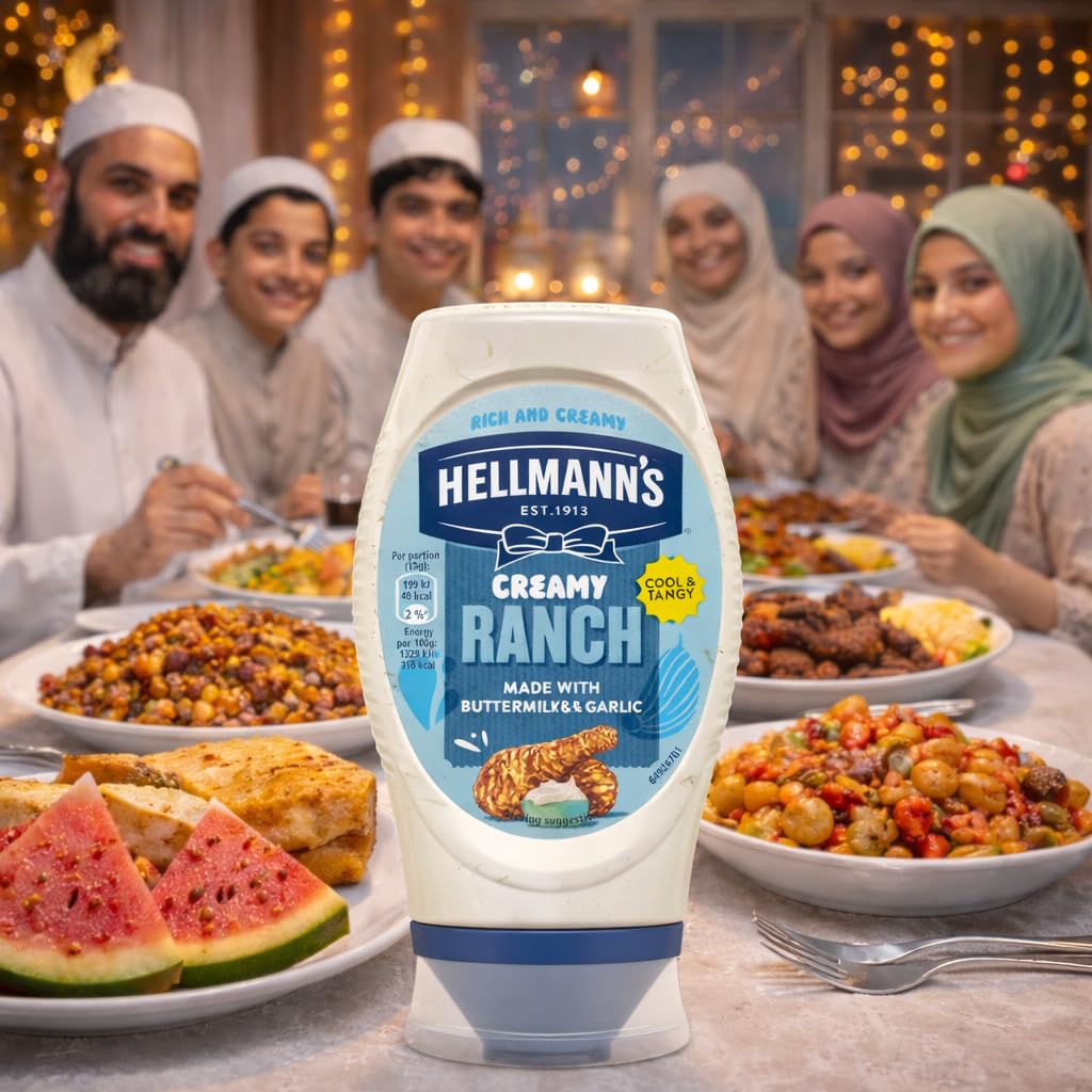 Hellmann’s Creamy Ranch Dressing Sauce 245g By COUGAR | Made with Buttermilk & Garlic | Cool & Tangy Flavour | Perfect for Dips, Salads, Wraps & Snacks | Rich & Creamy Texture | Easy Squeeze Bottle | Restaurant Style Ranch Dressing - (IMPORTED-UK) 3