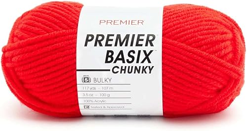 Miniatura 7 de Premier Yarns Basix - Hilo grueso, perfecto para manualidades rápidas, peso voluminoso, hilo acrílico, acero, 3.5 onzas, 117 yardas