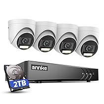 ANNKE 3K kit Telecamere Videosorveglianza con Audio e Visione Notturna a Colori, H.265+ DVR 8 Canali con Rilevamento Uomini, Veicoli, 4x 3K Videocamera Esterna, Hard Disk da 2TB, Accesso Remoto, IP67
