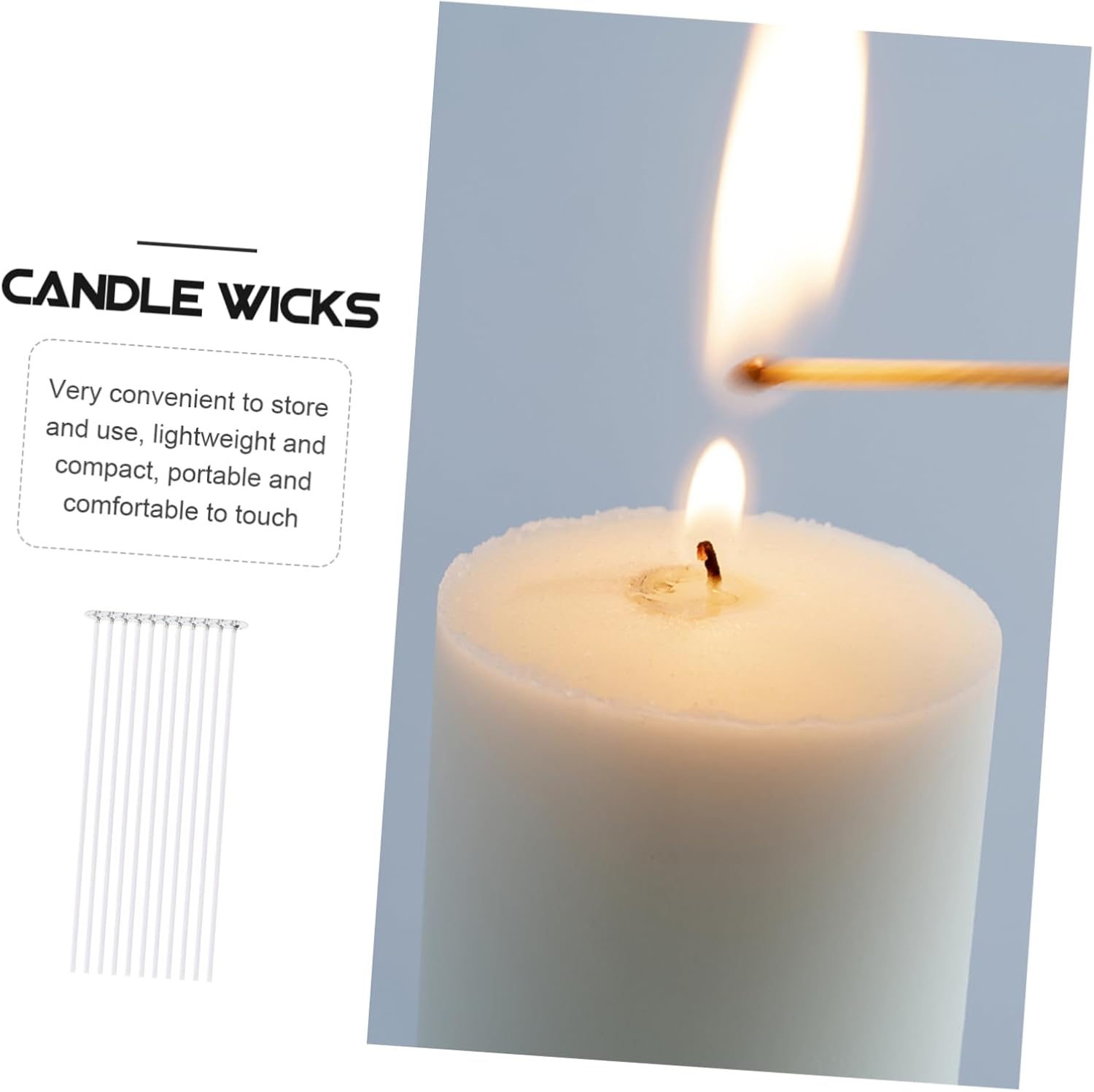 100pcs Candle Wick Kit Base Wicks Cotton Candle Making Supplies for DIY Projects and Aroma