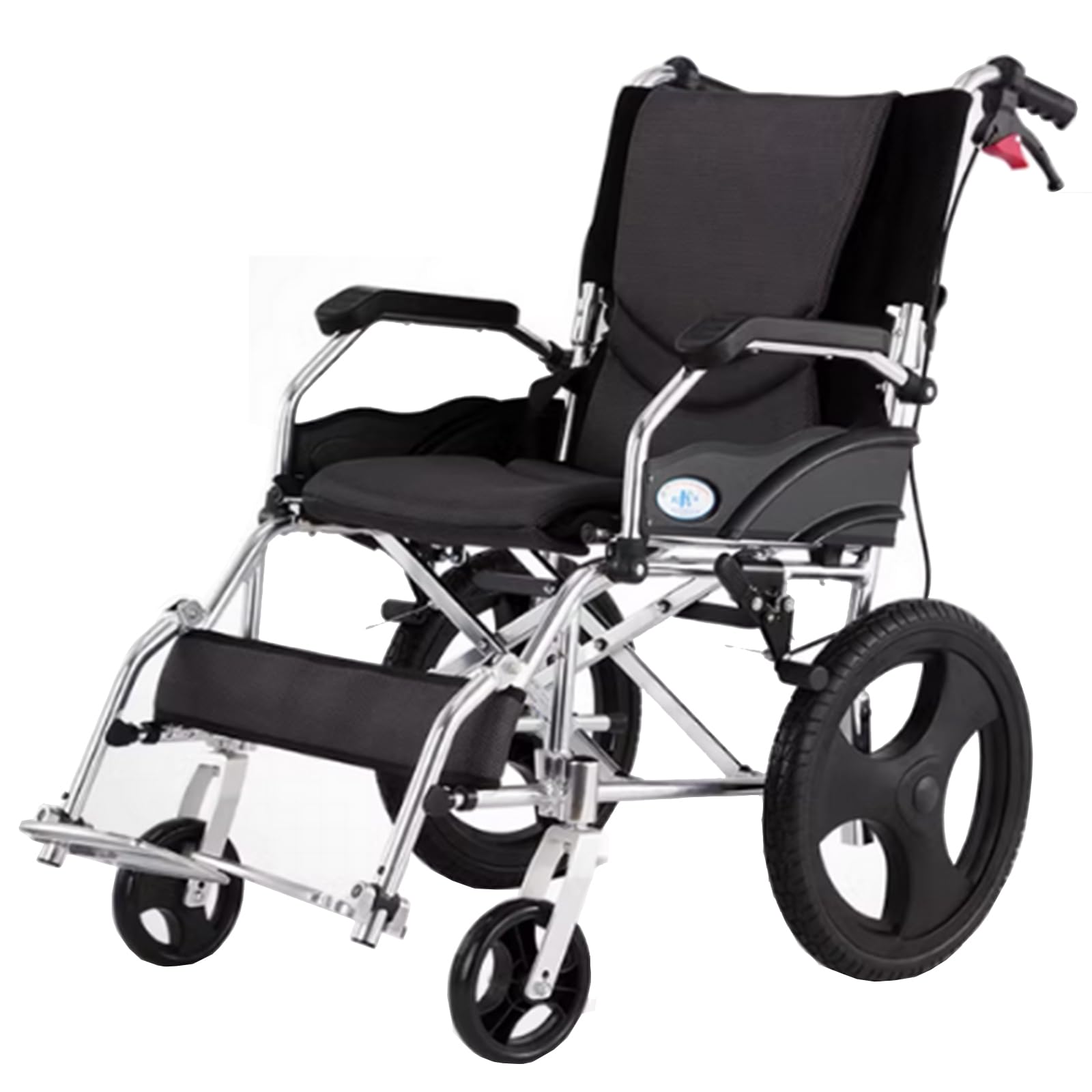 Silla de Ruedas Plegable,Silla de Ruedas de Aluminio, Plegable, para traslado, Aluminio, Ligera, Plegable, autopropulsable, para minusválidos y Ancianos(Size:46cm/18.1in,Color:Black)