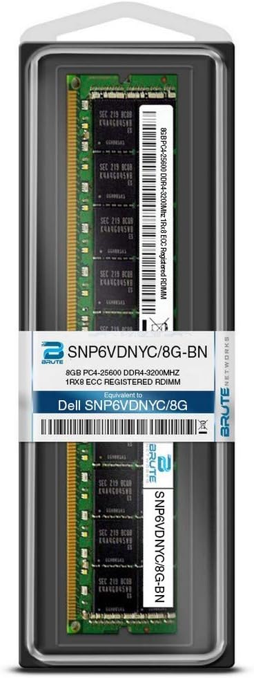 SNP6VDNYC/8G-BN - 8GB DDR4-3200Mhz 1Rx8 ECC Registered RDIMM (Compatible with OEM PN# SNP6VDNYC/8G)
