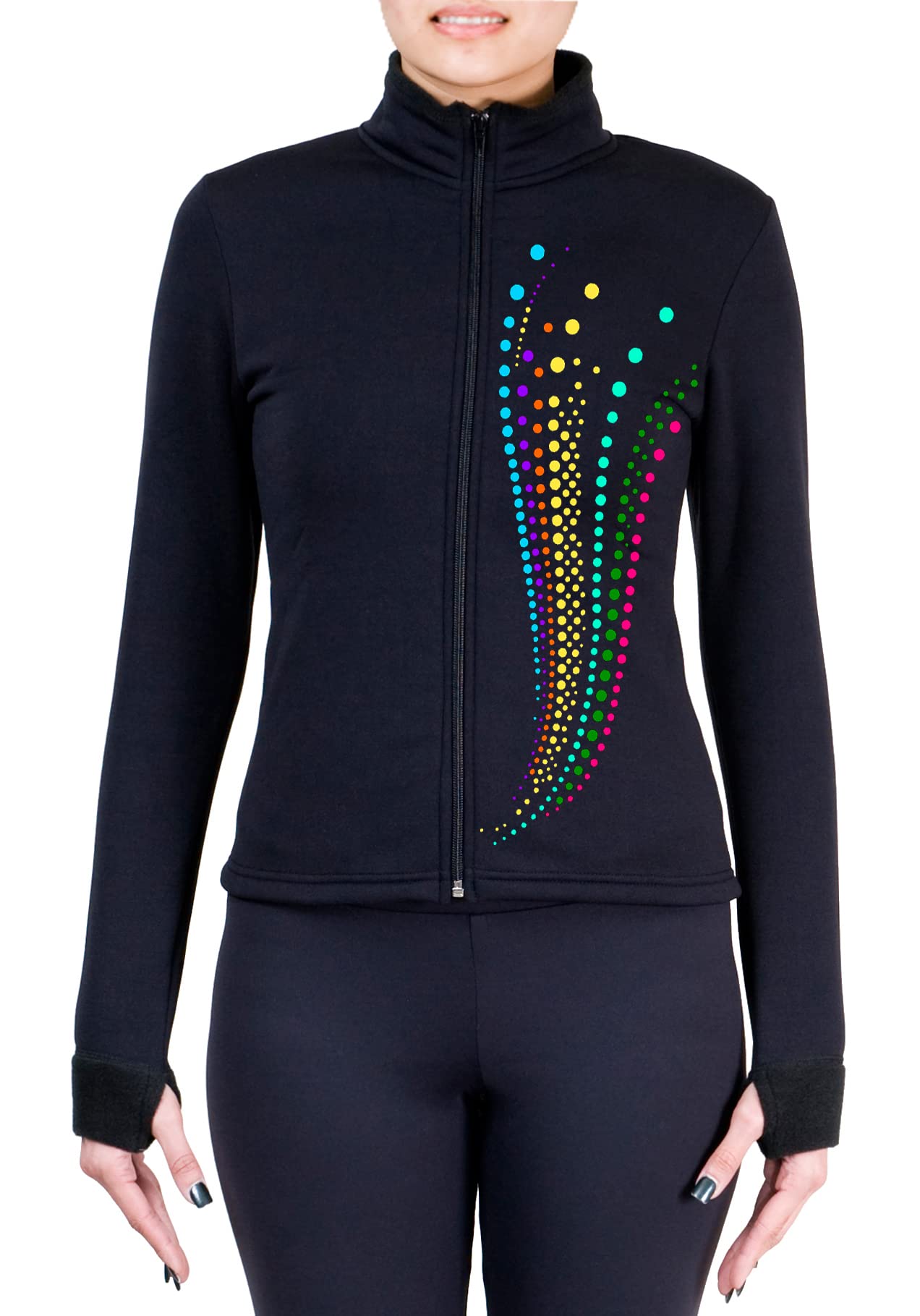 NY2 SPORTSWEAR Figure Skating Polartec Polar Fleece Jacket with Spangles JS113 - Adult Sizes - (Adult Extra Small)