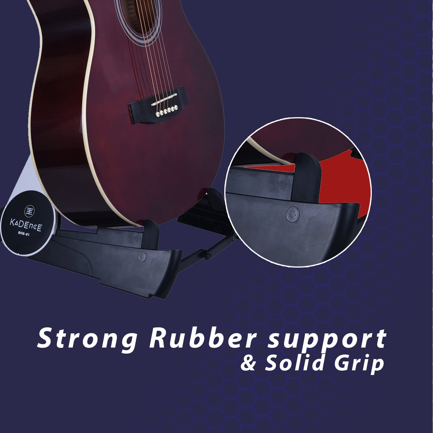 Kadence Travel Guitar Stand (foldable), For Acoustic, Electric Guitar , A Frame Foldable Lightweight Guitar Holder Adjustable for Bass, Cello, Mandolin, Banjo, Ukulele - Image 3 thumbnail