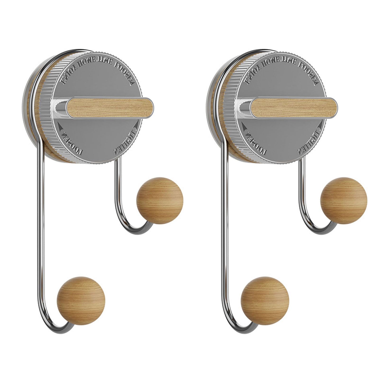 NVOQILIN Rustproof Suction Cup Hooks Duals Spherical Designs Stainless Steel Coat Clothes Hanger for Smooth Surfaces Damage Frees Wall Hooks