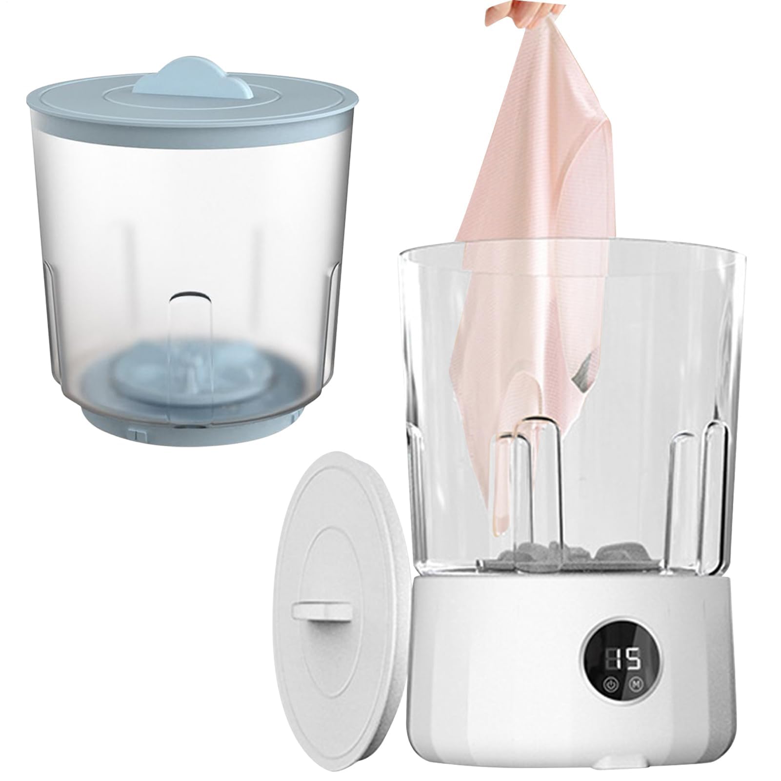 Mini Lavatrice Washing Machine con 3 modalità di Pulizia Lavatrice Compatta Senza Fili Portatile Lavatrice da Campeggio Lavatrice Specifica per Biancheria Intima White