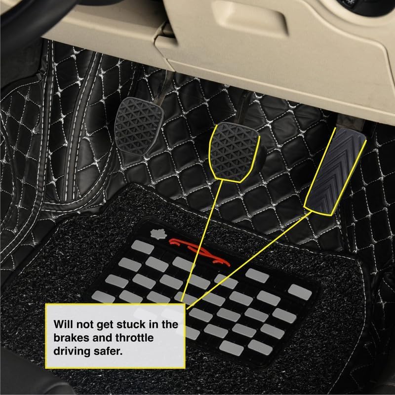 Image of 7D car mat Full Set for Tata Altroz (Model : 2020-2025) || Luxury Leather Double Car Floor Mat Complete Set || 100% Waterproof and Washable || Color : Black