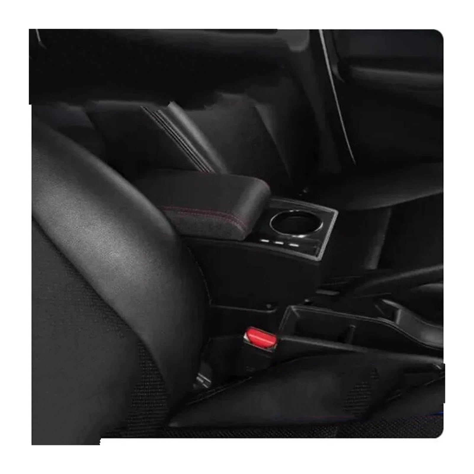 AWGNTQQ Car Armrests For Toyota For Yaris For Vitz Double-Layer Car Armrest Box Center Storage Interior Retrofit Accessories(M1 red line 3USB)