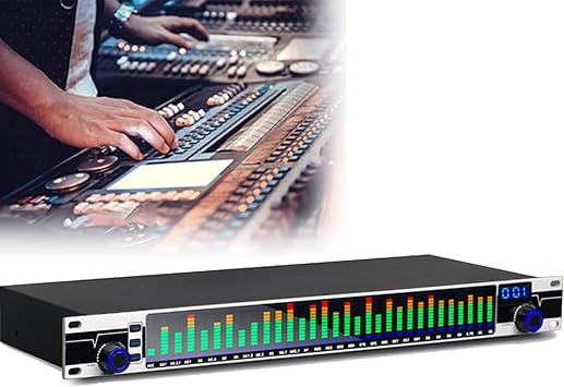 Audio Mixer, Graphic Equalizer, 31 Band Balanced Effect Controller Dj Digital Mixer Processor Dsp Feedback Eliminator Stage Portable Mixing Console