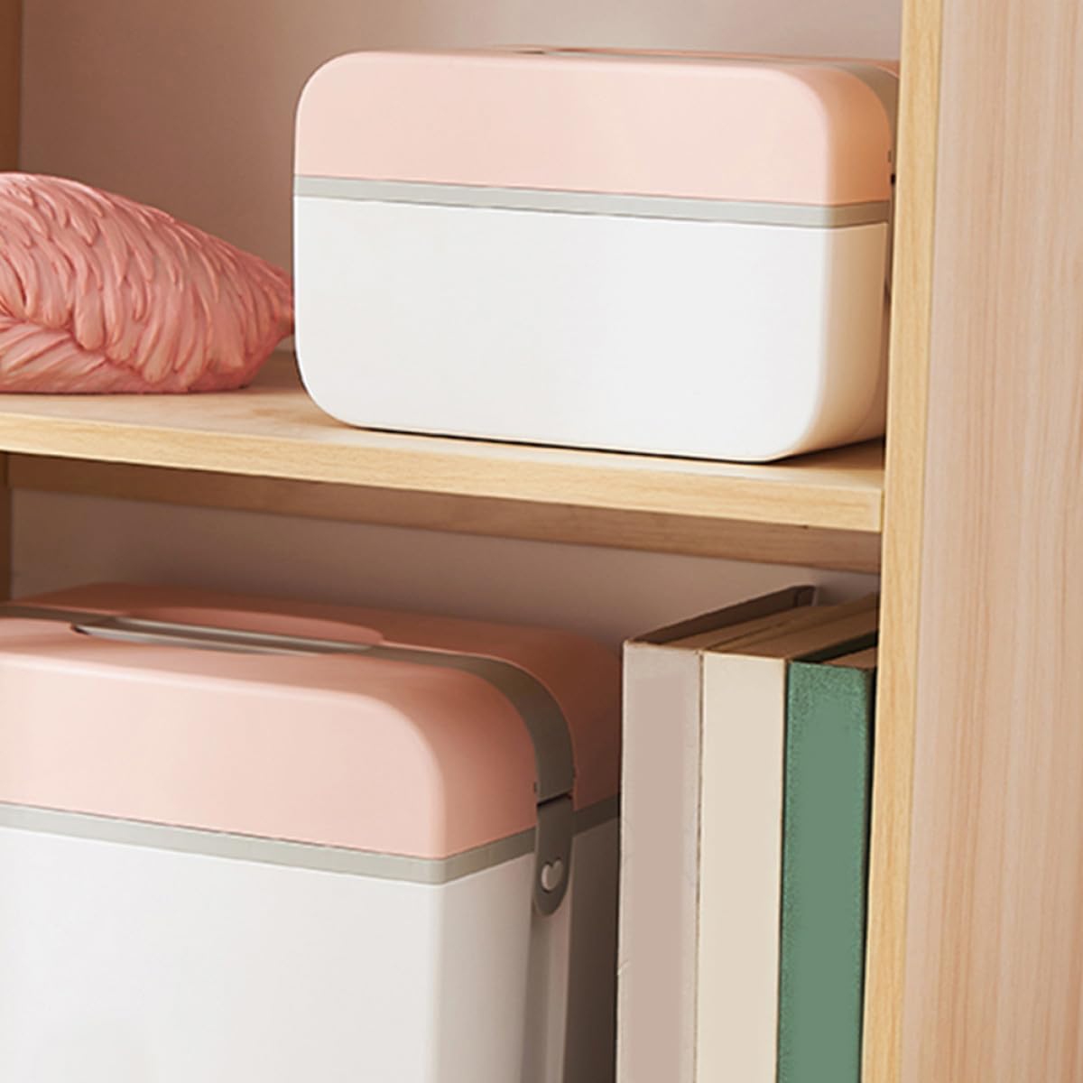 ABOOFAN Cassetta Primo Soccorso Plastica Rosa Doppio Strato 5236 Grande, Multiuso e Portatile con Maniglia, Contenitore Bloccabile per Medicinali da Casa e Ufficio