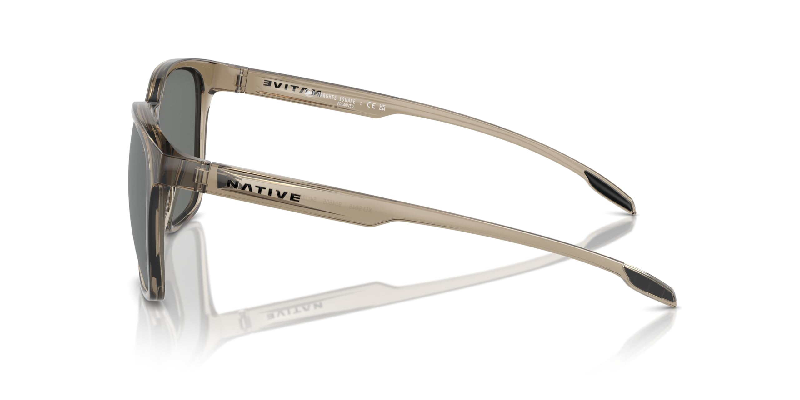 Native Unisex Sunglasses Smokey Quartz Frame, Silver Reflex Polarized Lenses, 54MM