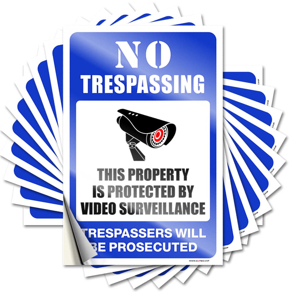 Book Quote, Outdoor Patio Decor Garage No Trespassing - This Property is Protected By Video Surveillance | Funny Quote Silicone Decals(8X12CM)