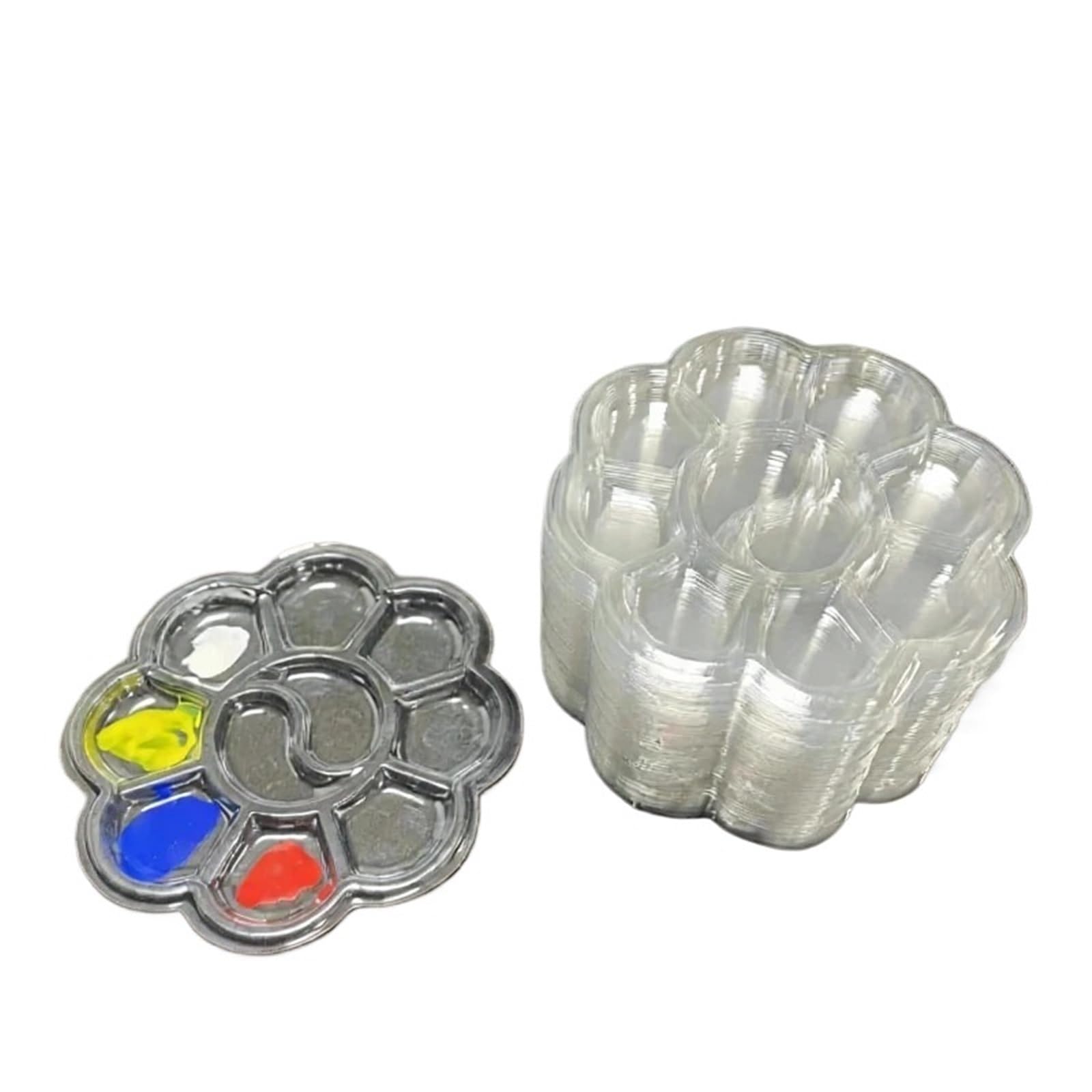 20pcs Disposable Gouache Oil Painting Palette Plum Blossom Shape Art Washable Watercolor Paint For Painting And Oil