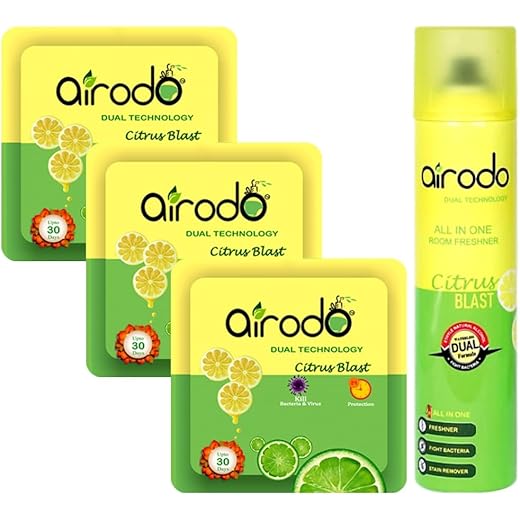 Airodo Citrus Blast Air Freshener Combo Pack of 4