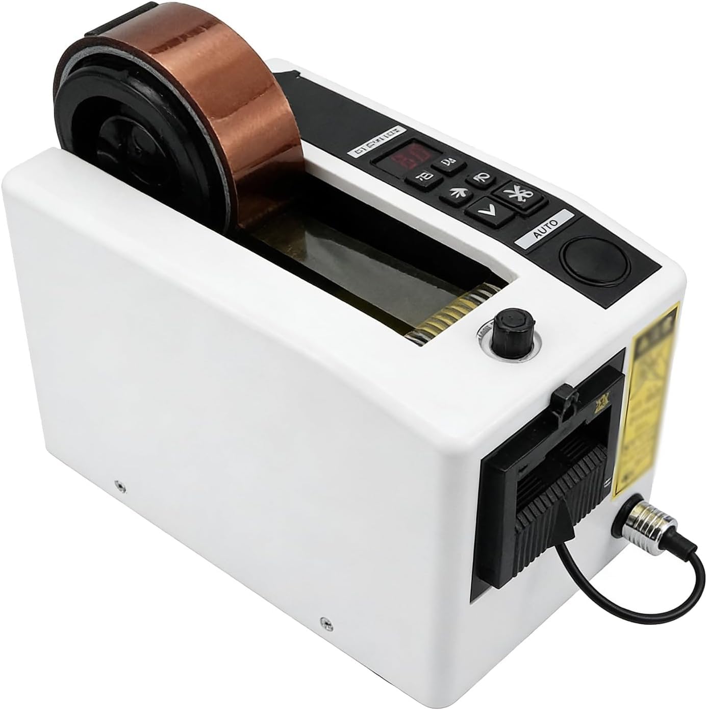 Dispenser e taglierina automatica elettrica per nastro adesivo, display digitale, sensore automatico, lunghezza e pressione regolabili, per ufficio, imballaggio e vari tipi di nastri adesivi.