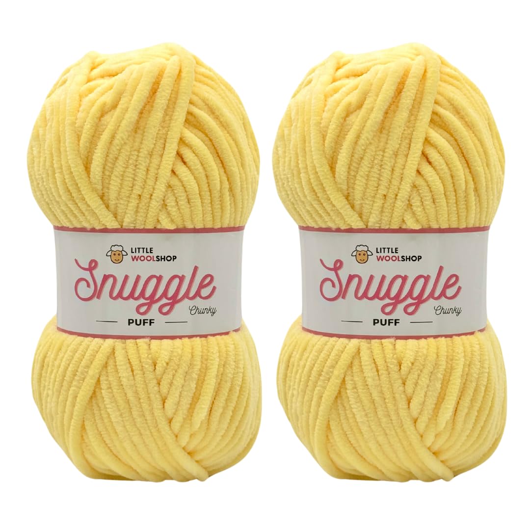 LittleWoolShop Snuggle Puff Chunky Chenille Yarn 100g - 100% Supersoft Polyester (Butterscotch Swirl 4F33, Pack of 2) — image 1