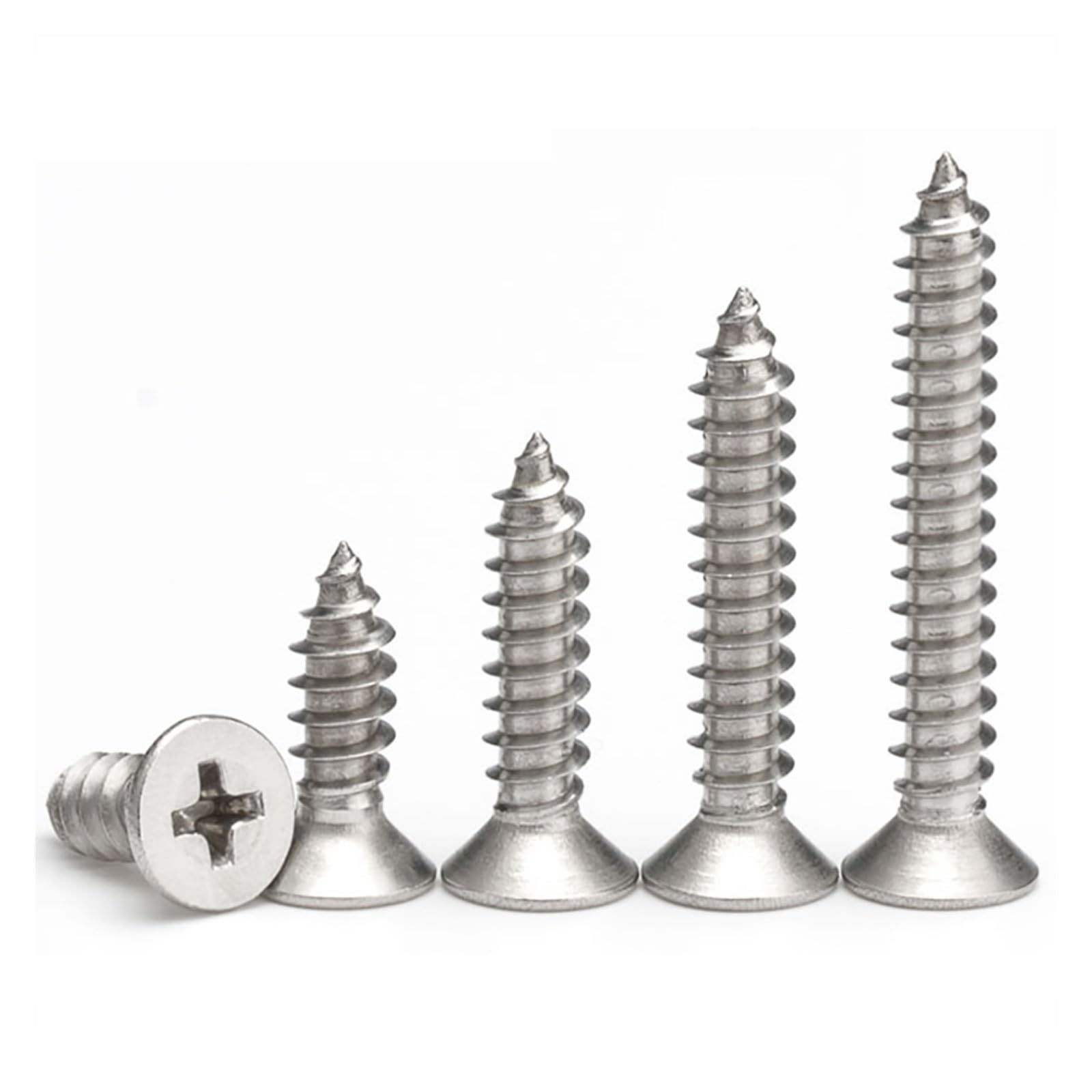 Petites vis autotaraudeuses, Vis autotaraudeuses à tête fraisée cruciforme en acier inoxydable 304(40mm,M4)