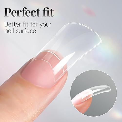 Miniatura 3 de Puntas de uñas transparentes krofaue Duck 240 piezas de uñas de gel x pato, puntas de uñas curvadas de 12 tamaños, puntas de uñas estilo patas de