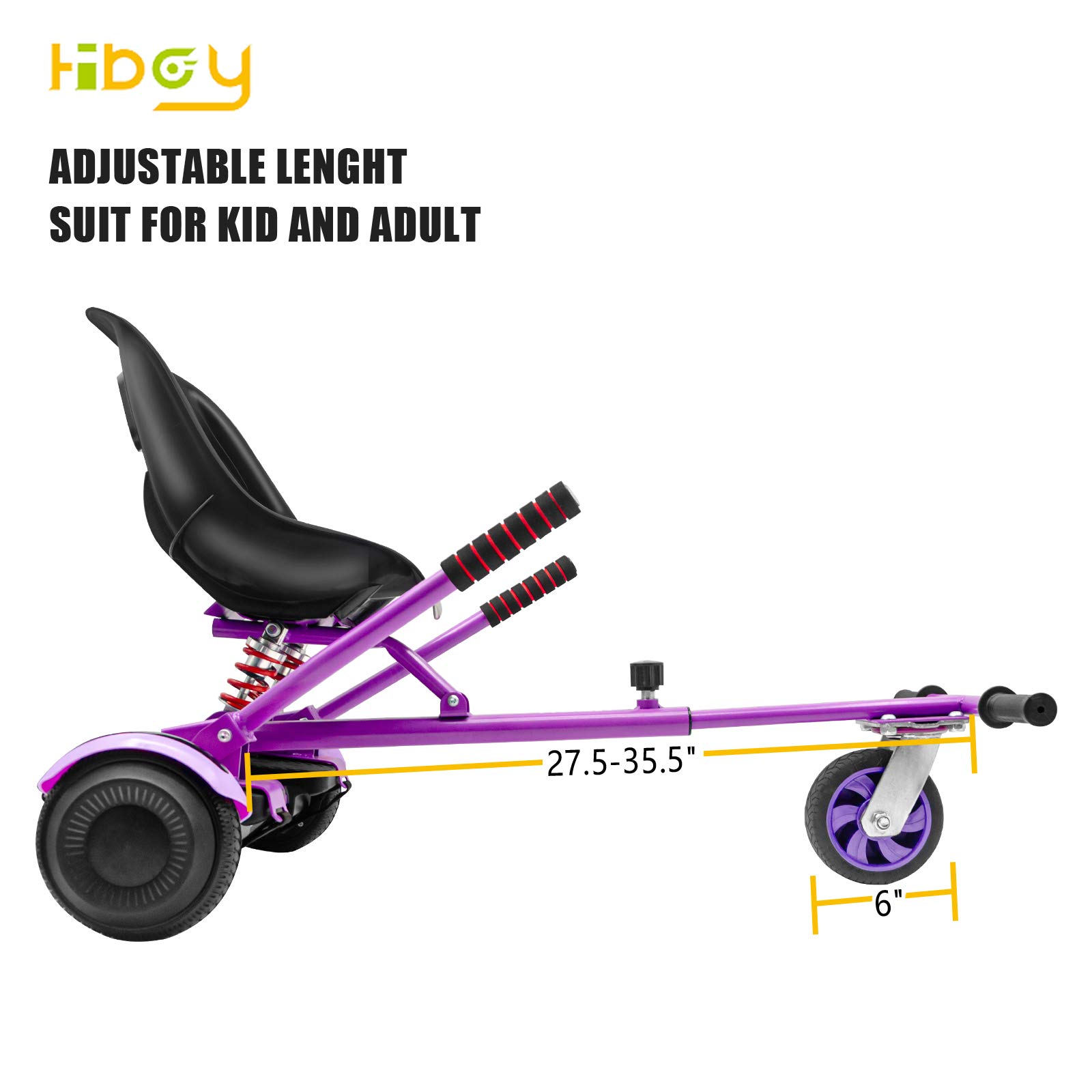 Hiboy HC02 Hoverboard Go Kart with Rear Suspension Seat Attachment