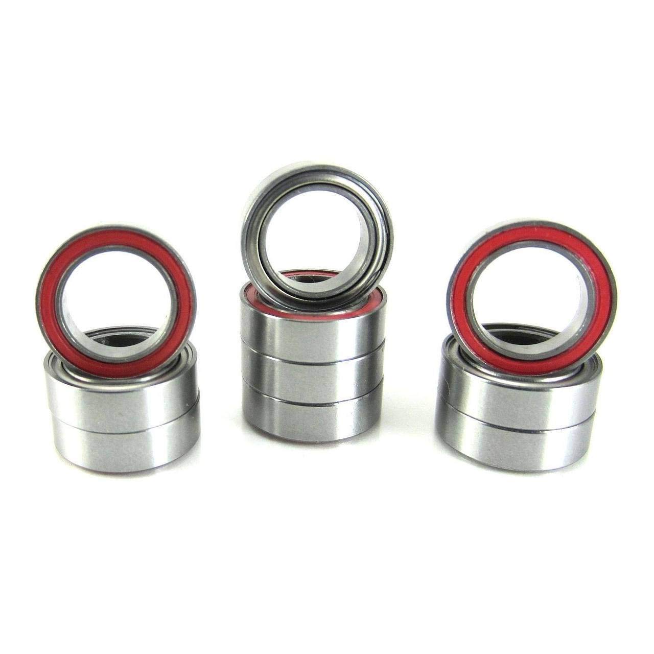 TRB RC 8x12x3.5mm Ball Bearings ABEC 3 Hybrid Seals (10) MR128-RZ-RED