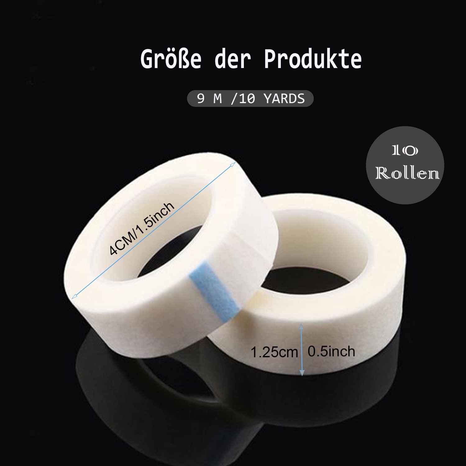 Eyelash Tape, Micropore Medical Tape for Eyelash Extension Microporous Tape for False Eyelash Patches Makeup Tool (10 Rolls) - Image 2