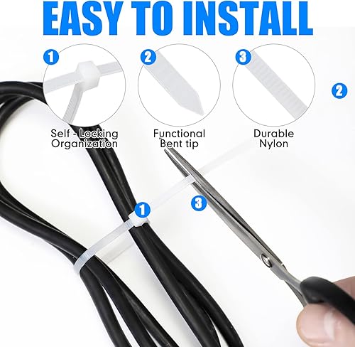 Miniatura 5 de 3000 piezas bridas para cables resistentes a granel, bridas de nailon autobloqueantes para plantas, jardinería, agricultura, rejilla, valla de pared