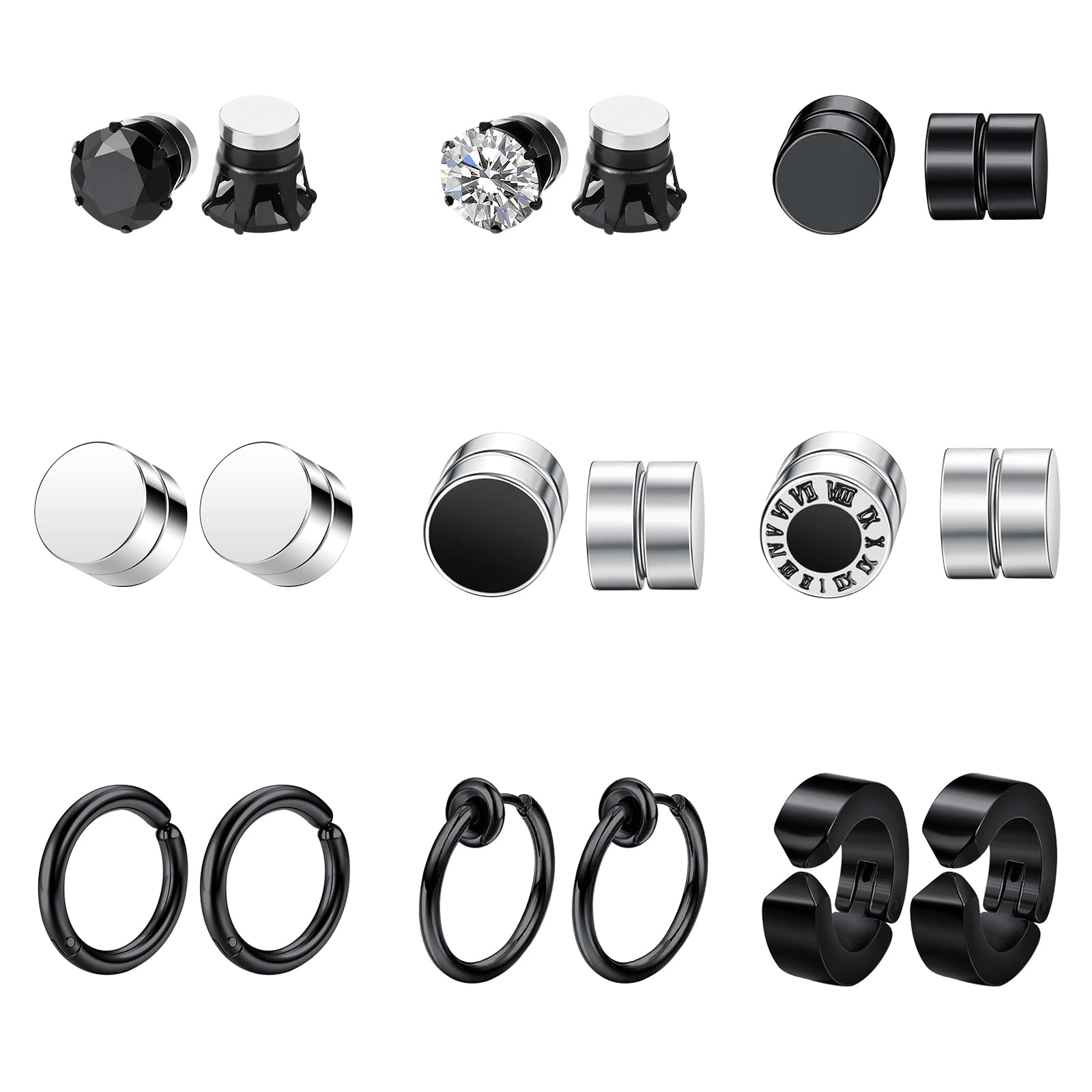 Aretes de aro falsos para hombre y mujer perfectos para fiestas y estilo urbano diario 8