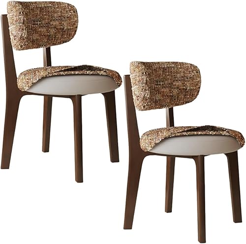 Miniatura 60 de YVYKFZD Sillas de comedor de madera maciza, juego de sillas de comedor sin brazos, sillas de cocina tapizadas, silla de sala de estar con funda de