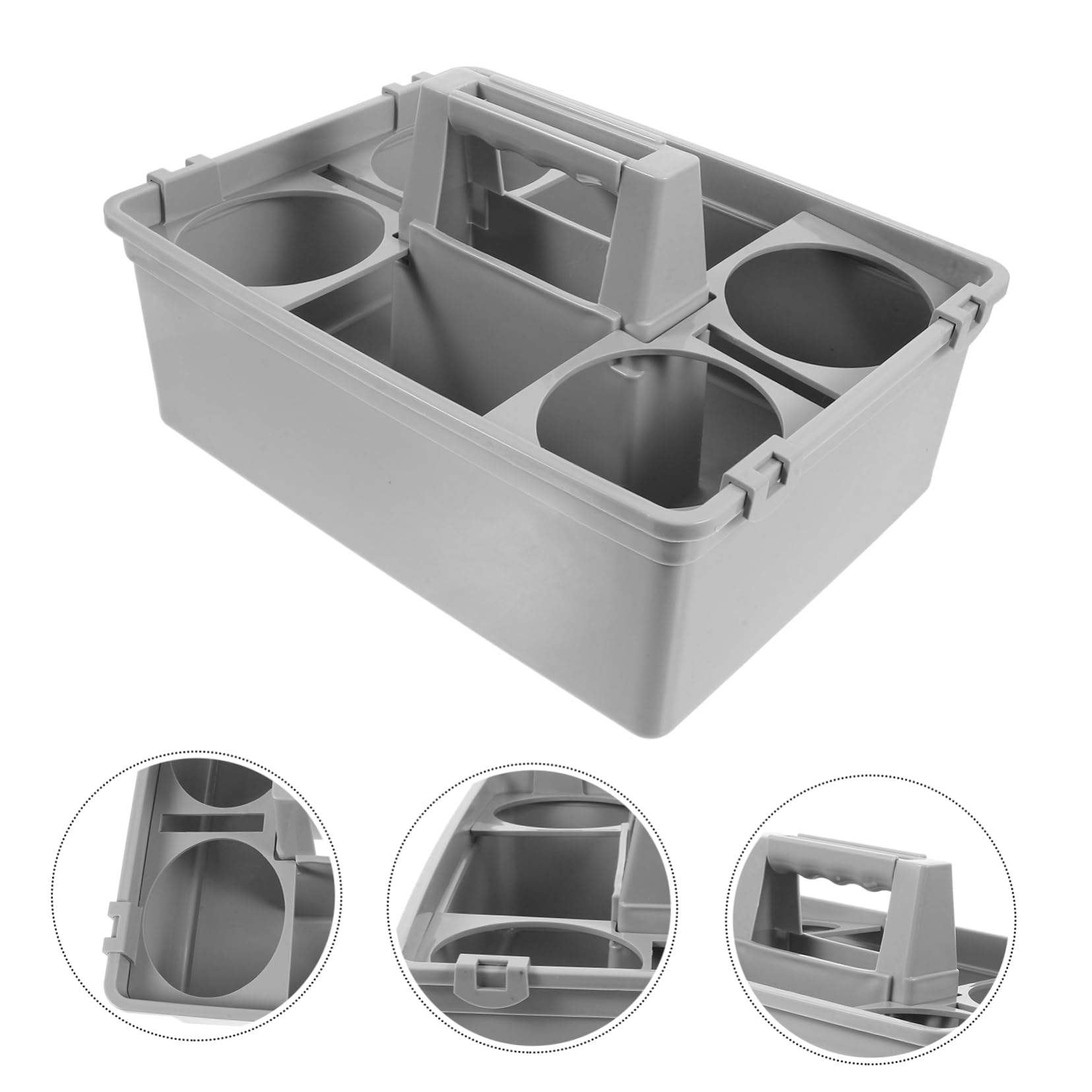 Limpieza Separados Transporte y Cómodo Ergonómica Hogar Asa para Organizador Productos de Cesta Portátil de Plástico Compartimentos en