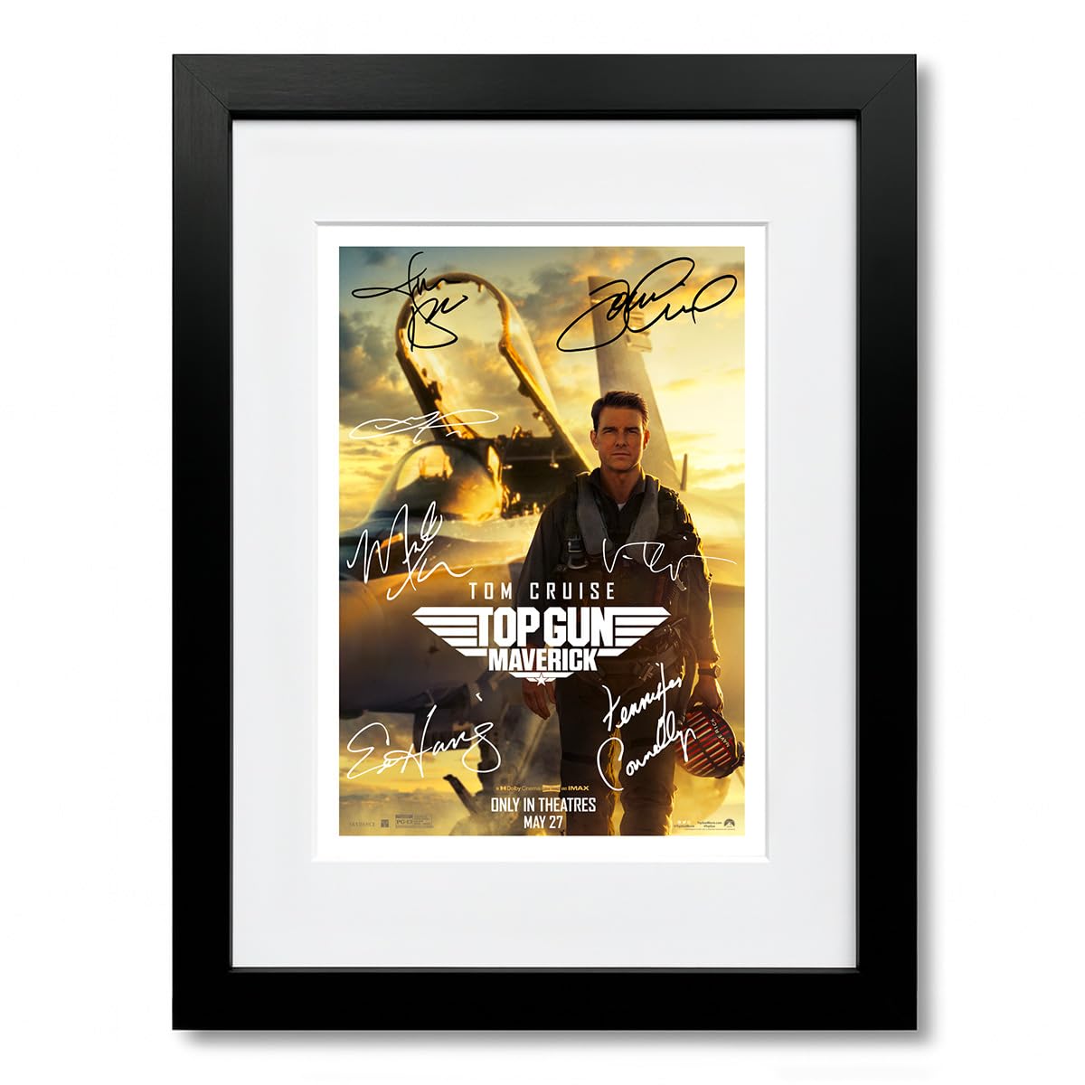 Mounted Gifts Maverick A4 Framed & Mounted Top Gun Cast Signed A4 Poster Photo Print Framed Autograph Gift Movie Film (Maverick A4 Framed & Mounted)