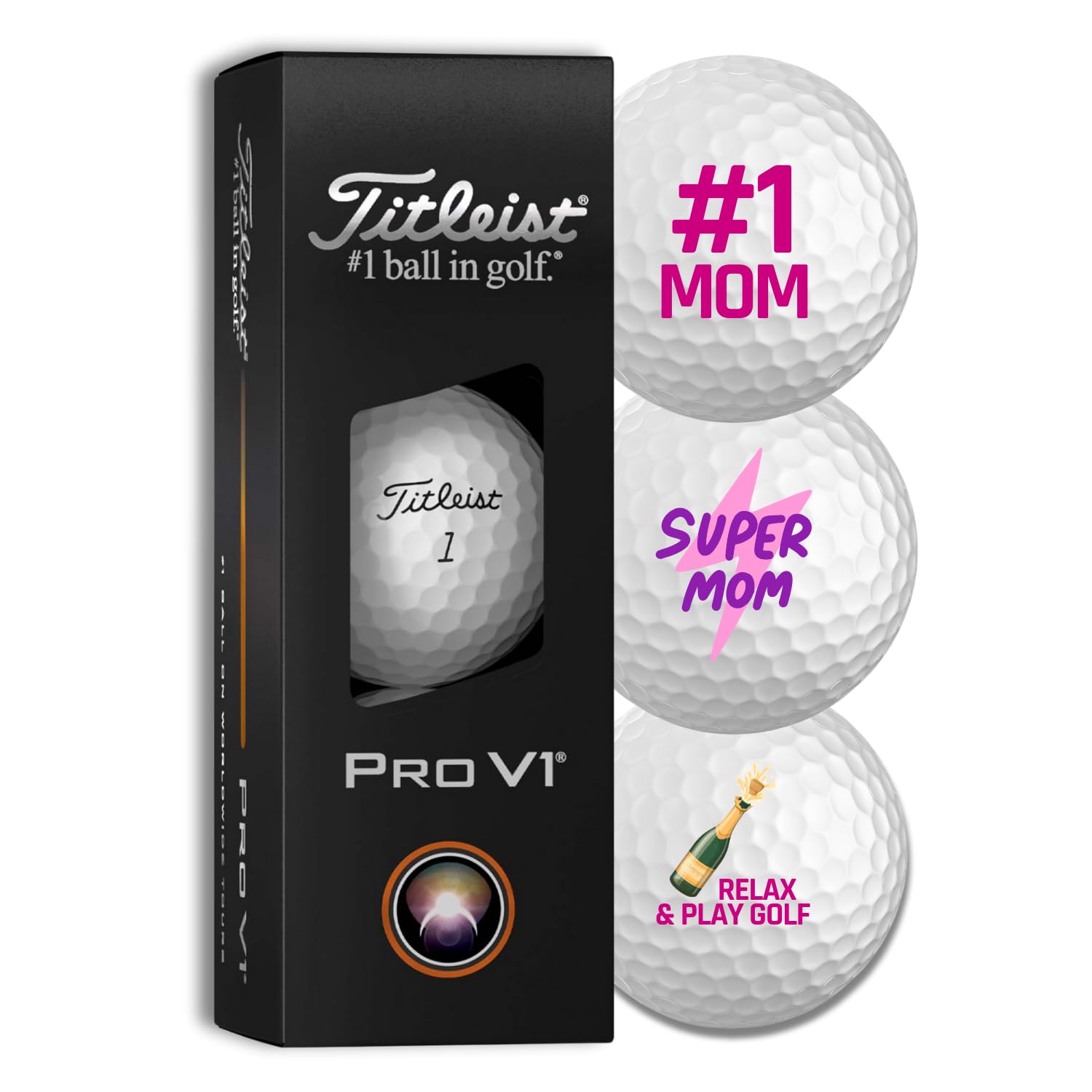 Titleist Pro V1#1 MOM Balles de golf pour la fête des mères