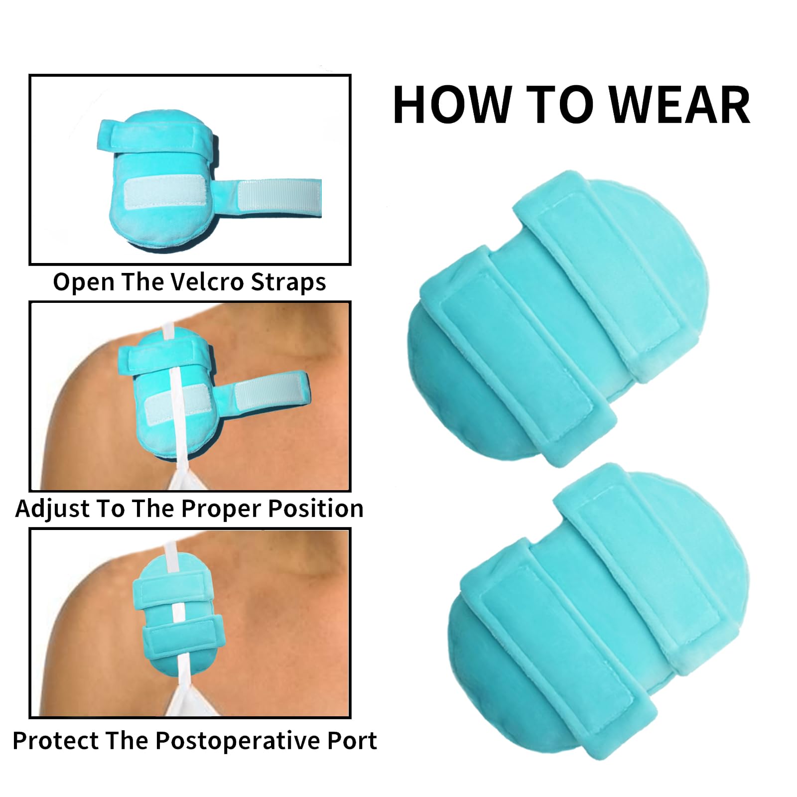 Cuscino morbido per mastectomia per recupero post-chirurgico, cancro al seno, chemioterapia, indossare il petto, reggiseno, regalo per uomo e donna (blu)