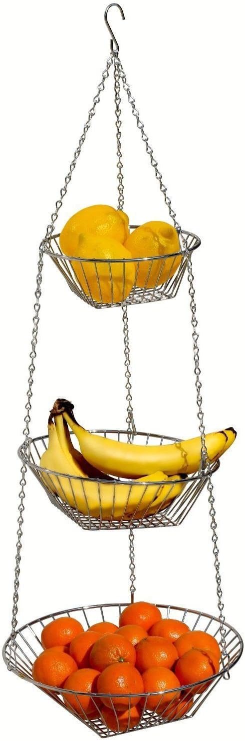 Wire 3-Tier Hanging Basket - Chrome by Danesco