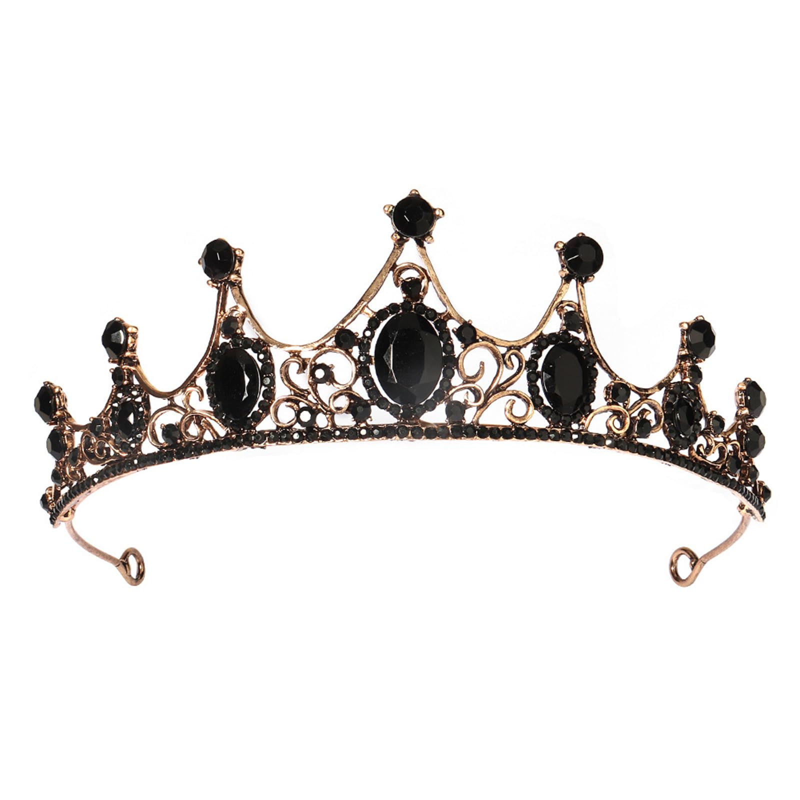 MICFENY Elegant Rhinestones Crowns Hairpiece Lightweight Headbands Metal Bridal Party Costume Photo Props Accessory