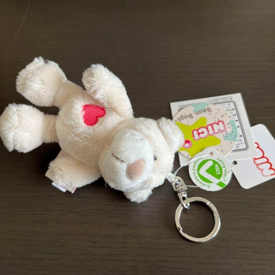 Amazon.co.jp: NICI タグ付き キーホルダー テディベア ホワイト