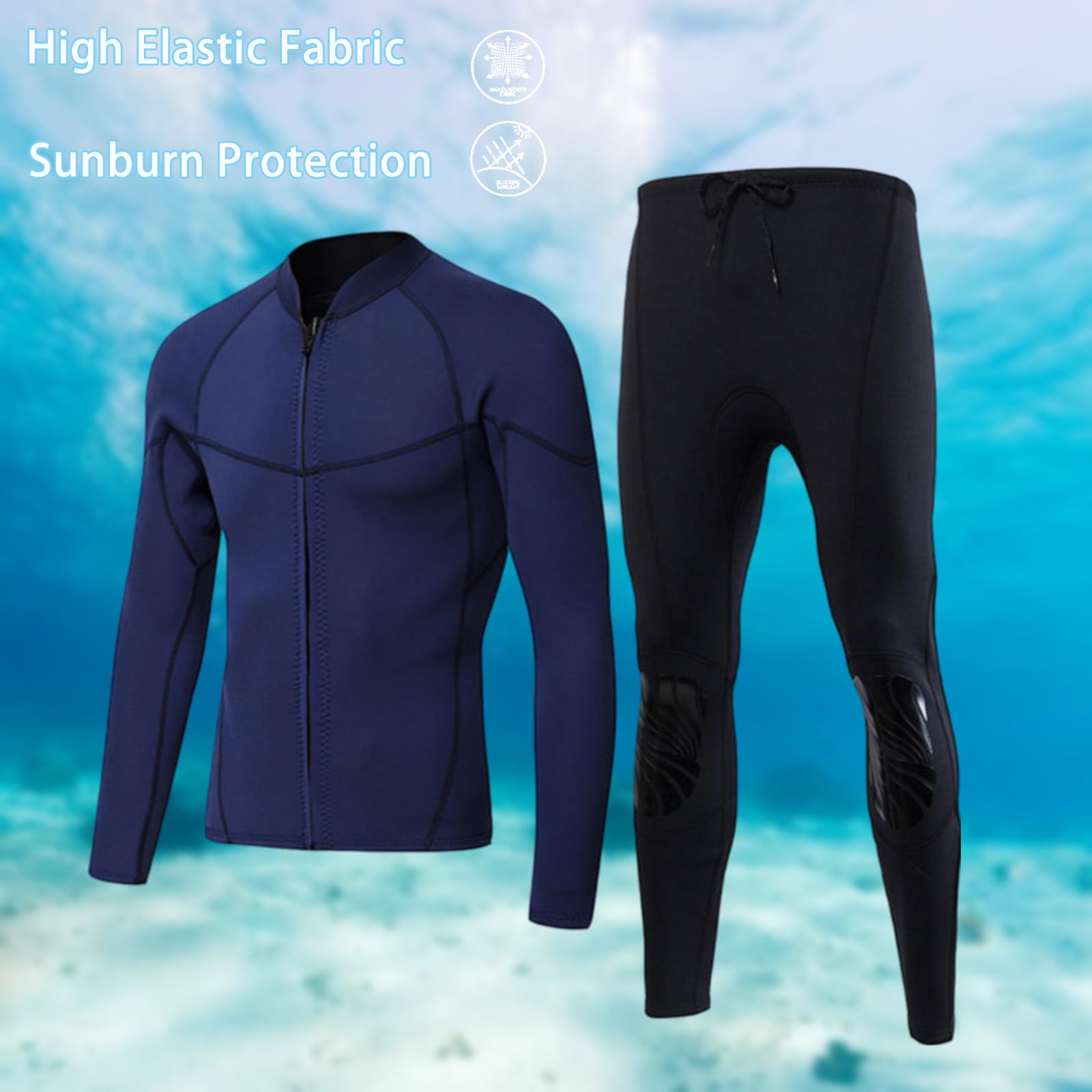 Wetsuit Neoprenanzug Nassanzug Langarm Thermoschutzanzug Schnorcheln Hoch Dehnbar Herren Taucheranzug Wasserabweisend Tauchen Cr Neopren Tauchanzüge Ultra