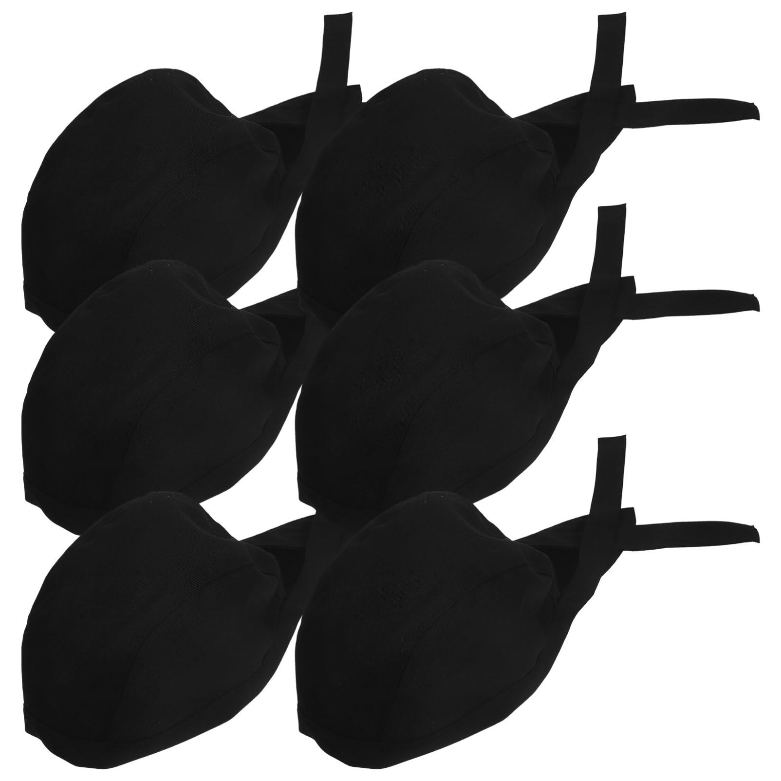 ORFOFE 6 Gorros de Chef Resistentes y Ajustados al Cuero Cabelludo Unisex Negro de Tela de Algodón Ideales para Cocina, Barbacoa y Restaurante para Cocina Barbacoa Restaurante
