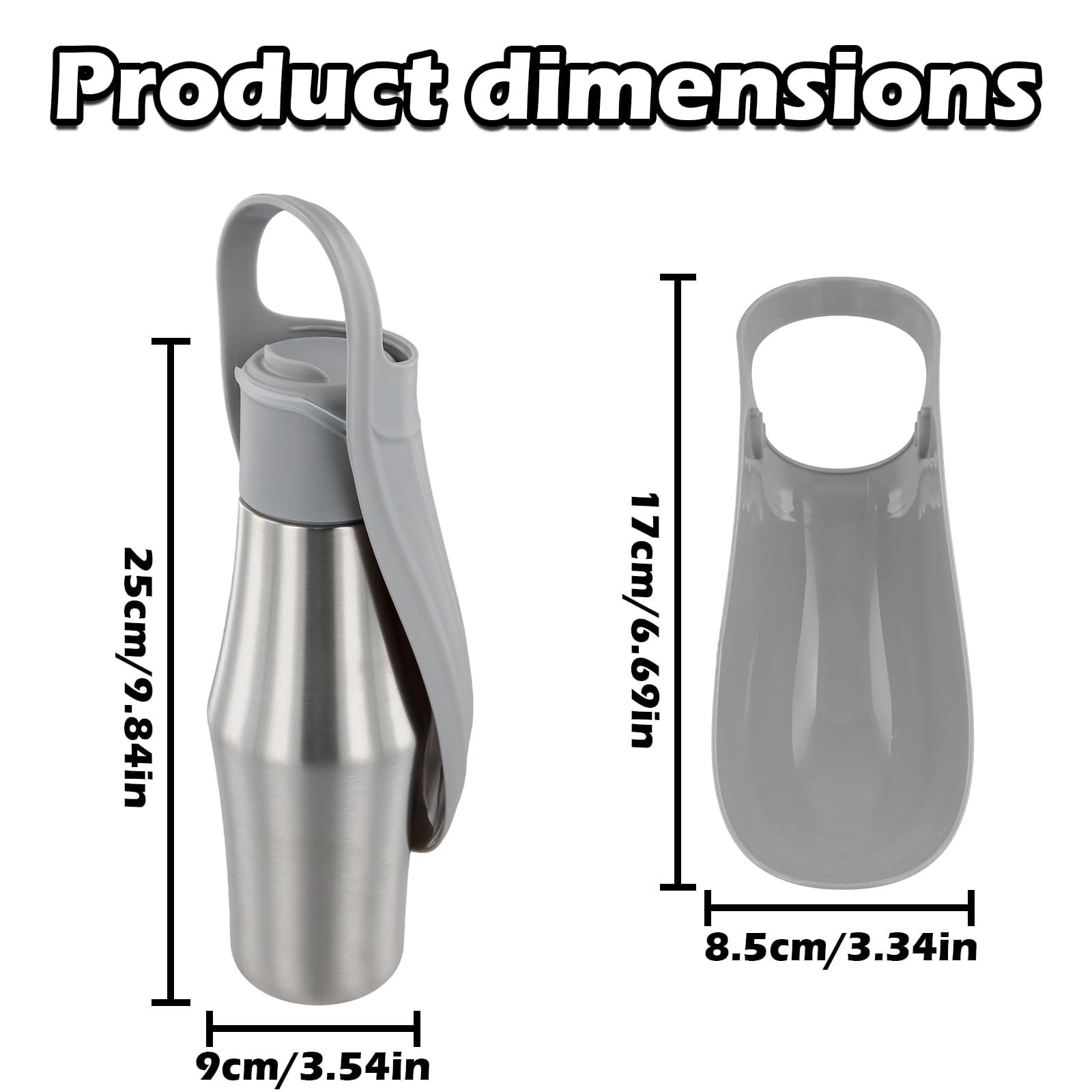 Botella de Agua para Perros Plegable 750ml Dispensador de Agua para Perros Antifugas Sin BPA Material Alimentario para Exterior Senderismo Viaje(Dark Blue)