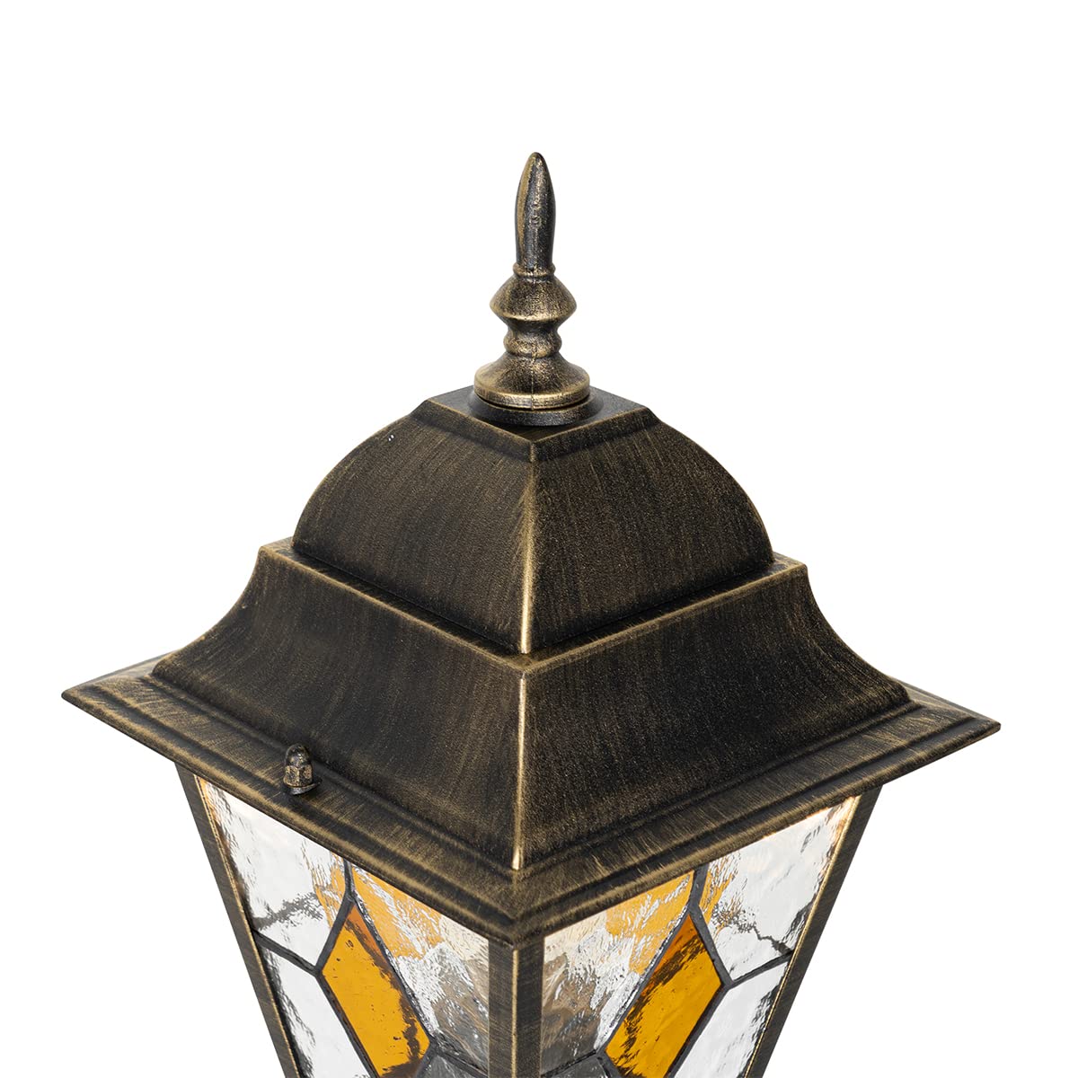 Qazqa antigua - Palo da giardino Classico - 1 luce - Ø 18.4 cm - Oro - Design I Rustico - Illuminazione esterna