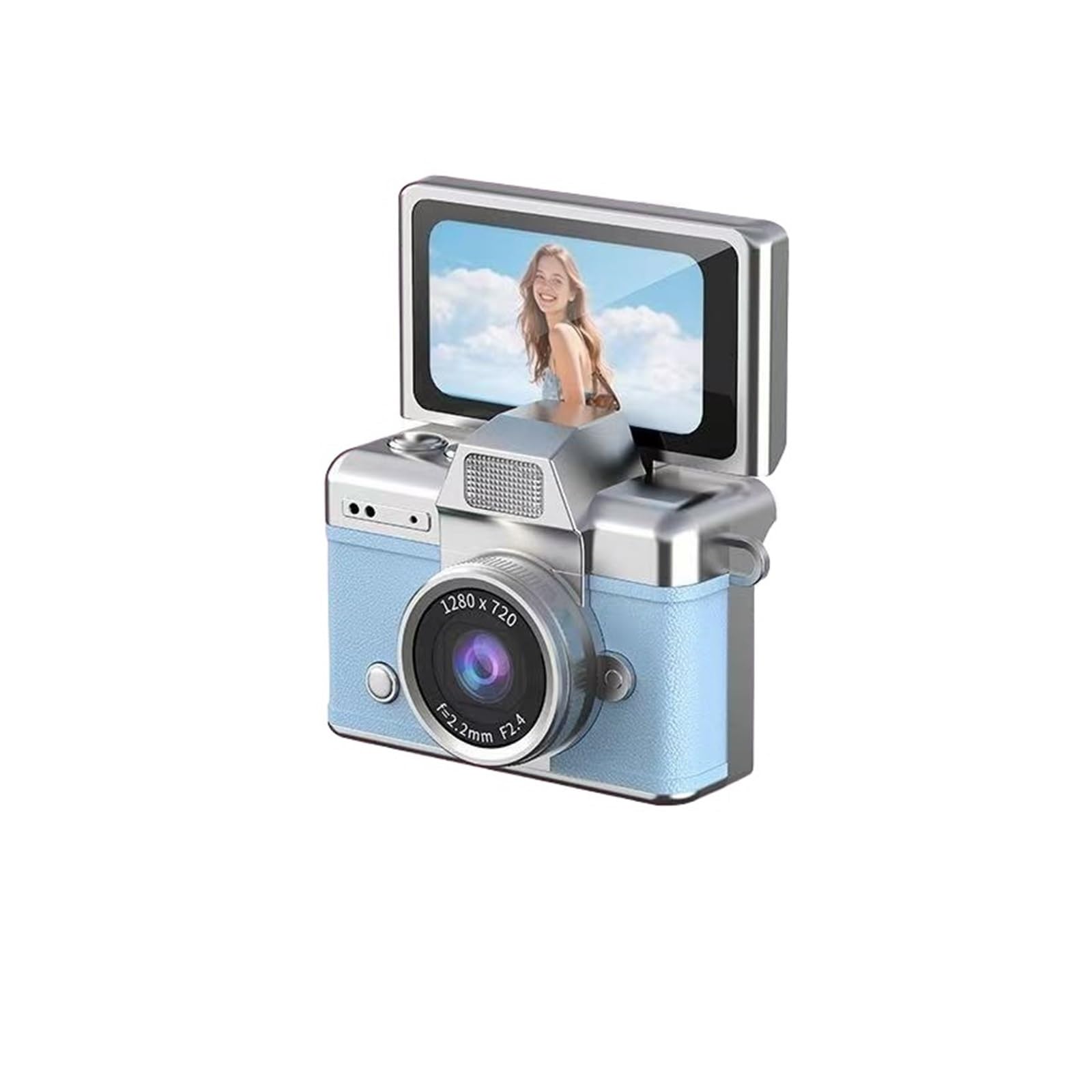 Retro Style Mini CCD Camera with Flip Screen & Neck Strap, Portable Sports Camera for Outdoor Travel Vlogging Photography Gift-picture-13