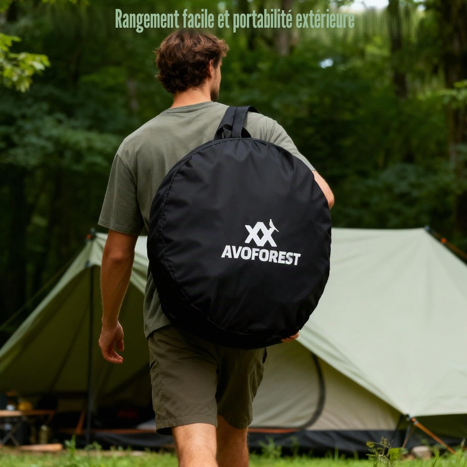 Tente de douche pop-up, avec sac de transport et accessoires, vestiaire mobile, intimité, toilettes d'extérieur, camping, randonnée, plage, pêche