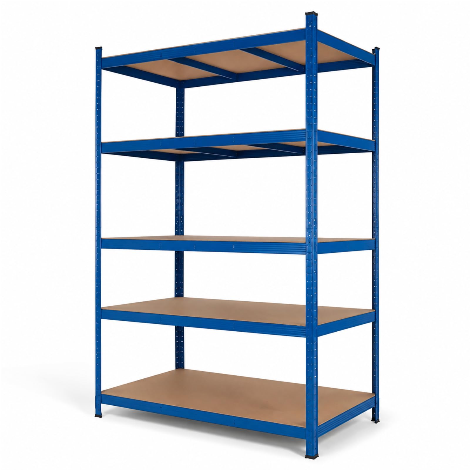 HAGO24 Schwerlastregal 200x100x50cm Blau Lagerregal Werkstattregal MDF verzinktes Metall höhenverstellbar Stecksystem Stauraum 5 Regalböden