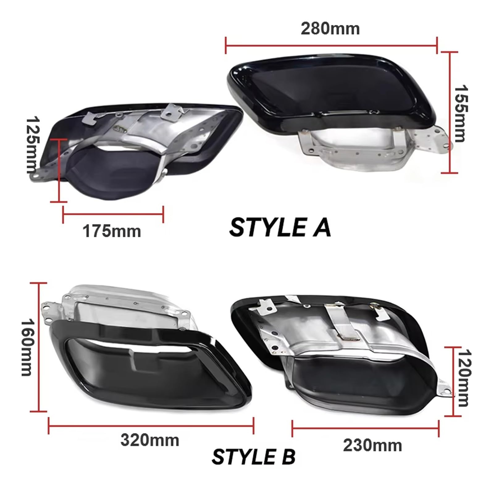 Terminali Scarico Per BMW X5 G05 X6 G06 X7 G07 2020+ Terminali Scarico Auto Sport Neri Quadrati Acciaio Inossidabile(Style A Black)