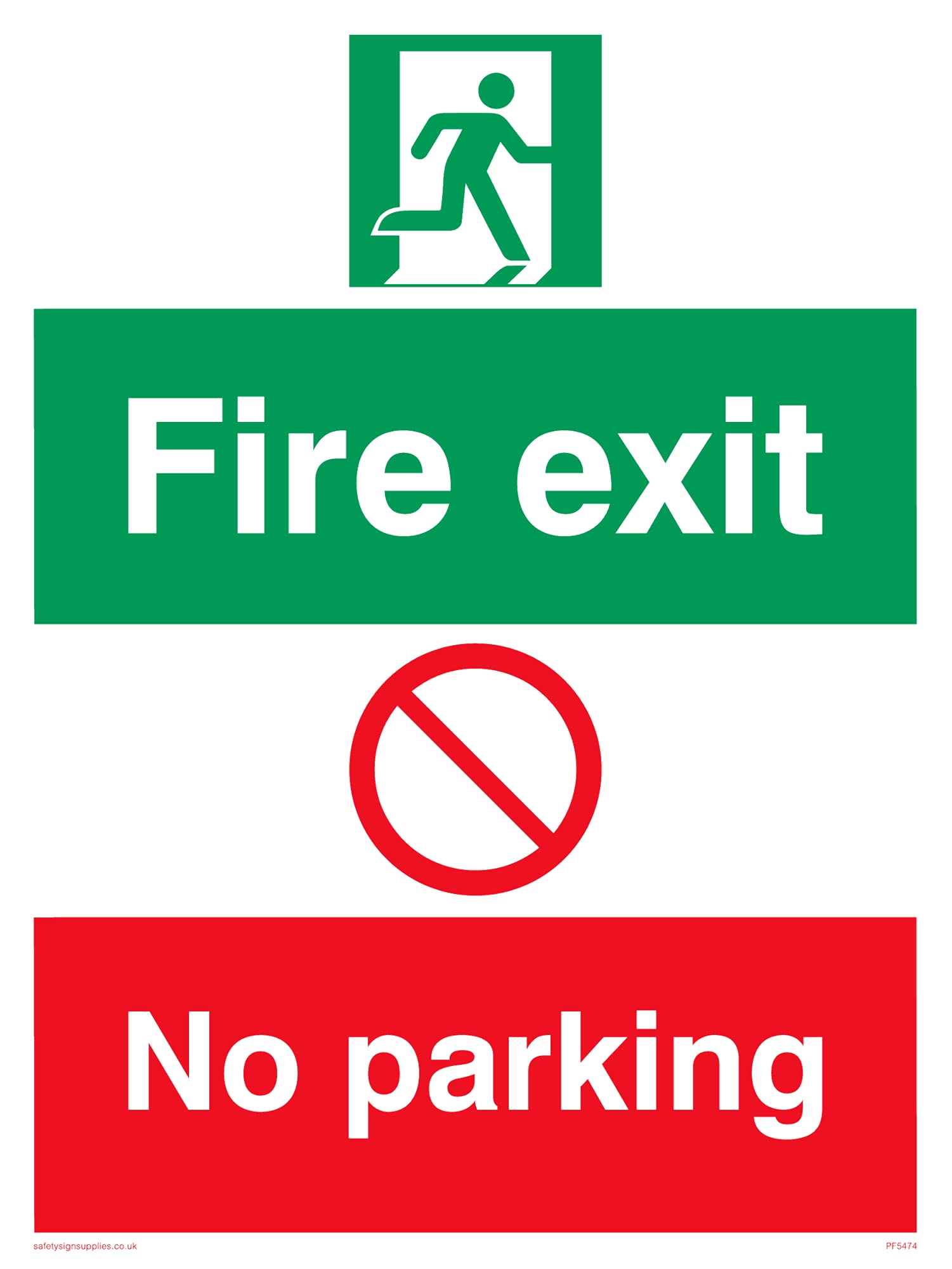 Pack of five - Fire Exit No Parking Sign - 150x200mm - A5P