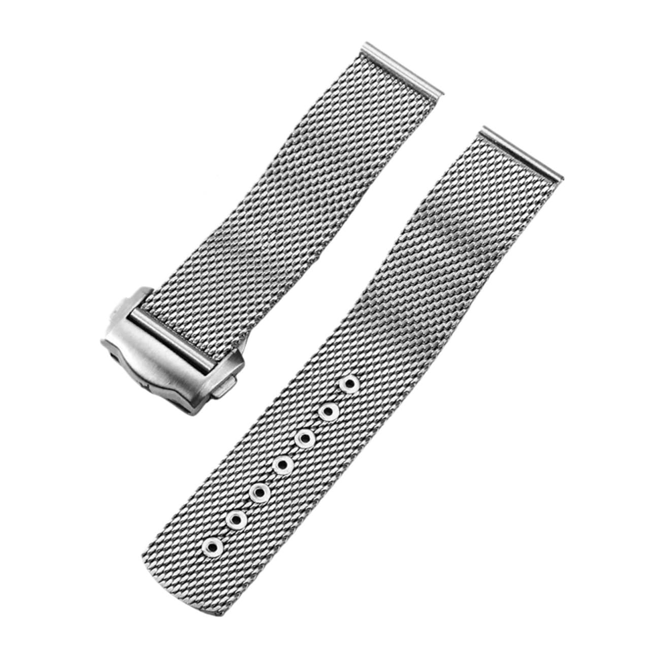 Correa de reloj de acero inoxidable de 20 mm compatible con Omega Seamaster 300 007 Edición Omega De Ville Seiko 5 modelos Correa de reloj Malla milanesa