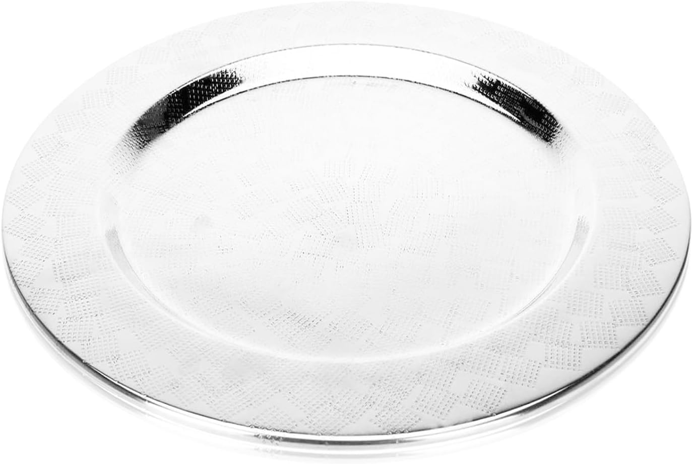 Ø 35 cm Platzteller Edelstahl silberner Dekoteller Weihnachten Servierteller rund Dekoplatte Metallteller Deko Unterteller Silber Deko
