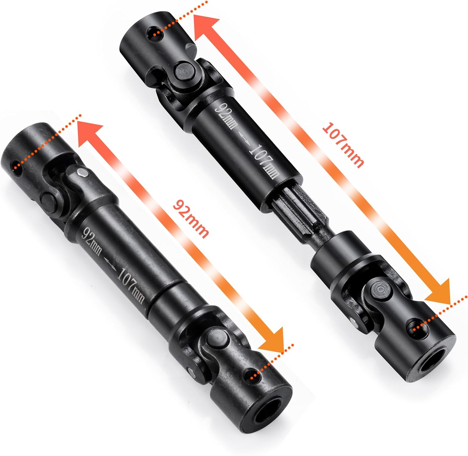 RCLIONS Steel RC Drive Shaft 92-107mm Center Driveshaft for 1/6th AXIAL SCX6 AXI05000 Crawler Car Upgrade Parts