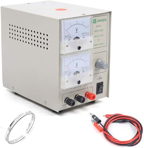 Máquina de galjanoplastia de joyería, pequeña máquina de galvanoplastia de plata de oro de joyería 1503 Fuente de alimentación lineal eléctrica DC