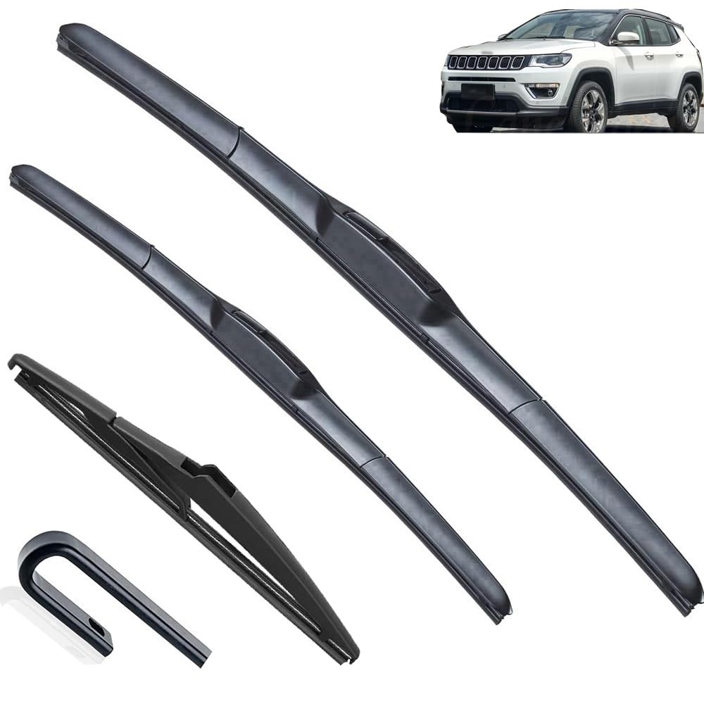 Compatibile con Jeep Compass MK2 MP/552 2016-2020 Tergicristalli anteriori posteriori Decespugliatori Accessori J Hook 2016 2017 2018 2019 2020
